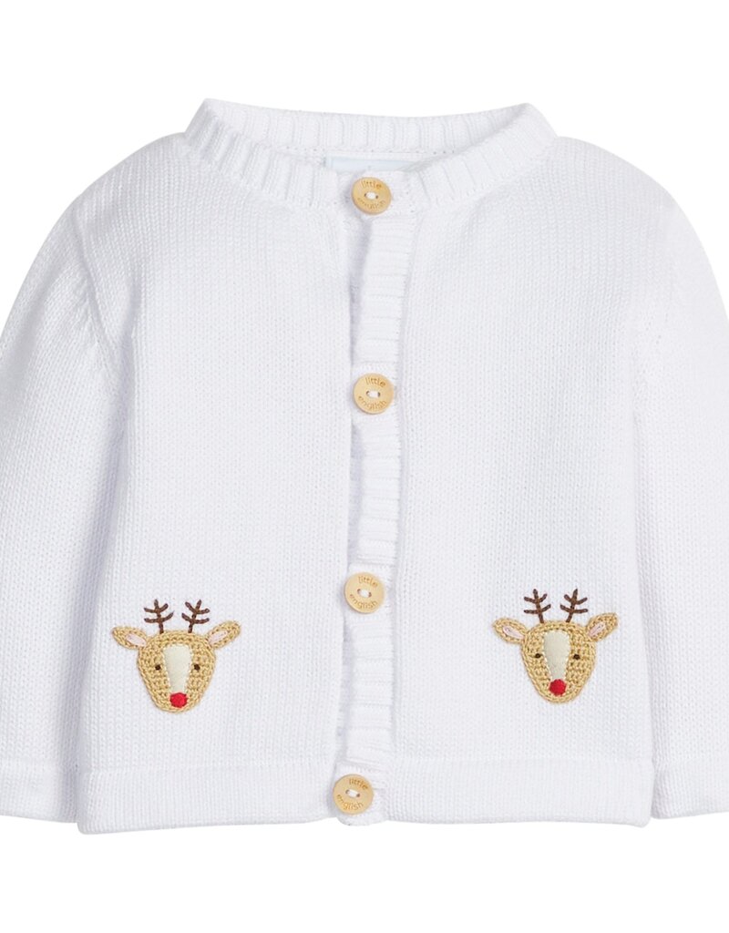 Little English Crochet Cardigan Reindeer