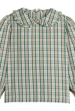 Little English Ruffled Peter Pan Blouse Mistletoe Tartan