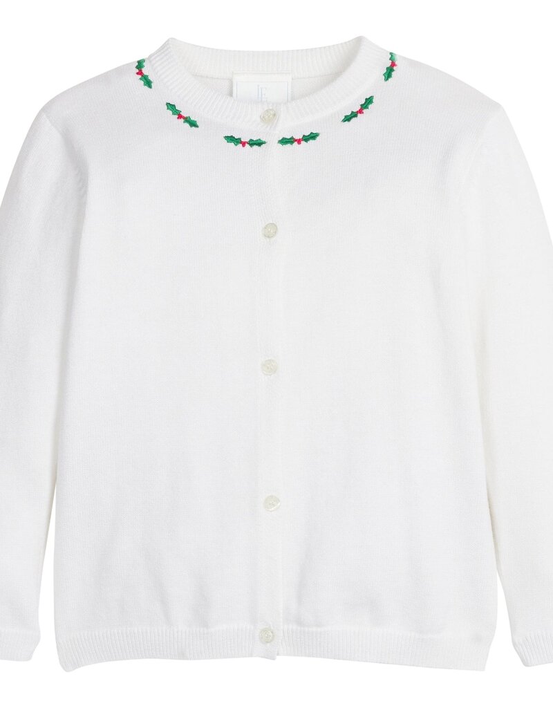 Little English Embroidered Essential Cardigan Holly