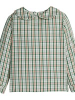 Little English SALE. Peter Pan Shirt Mistletoe Tartan