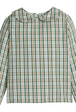 Little English Peter Pan Shirt Mistletoe Tartan