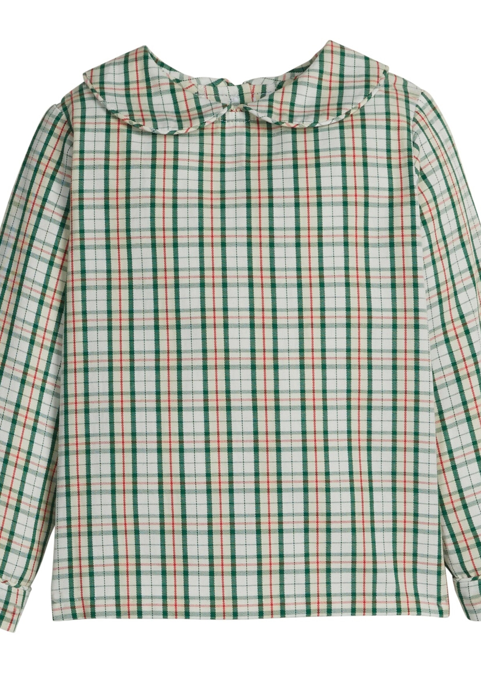 Little English Peter Pan Shirt Mistletoe Tartan