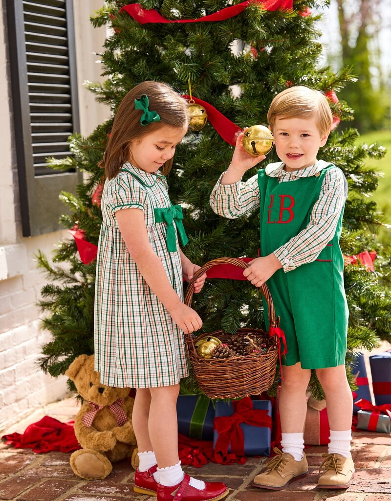 Little English Peter Pan Shirt Mistletoe Tartan