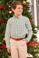 Little English Button Down Shirt Mistletoe Tartan
