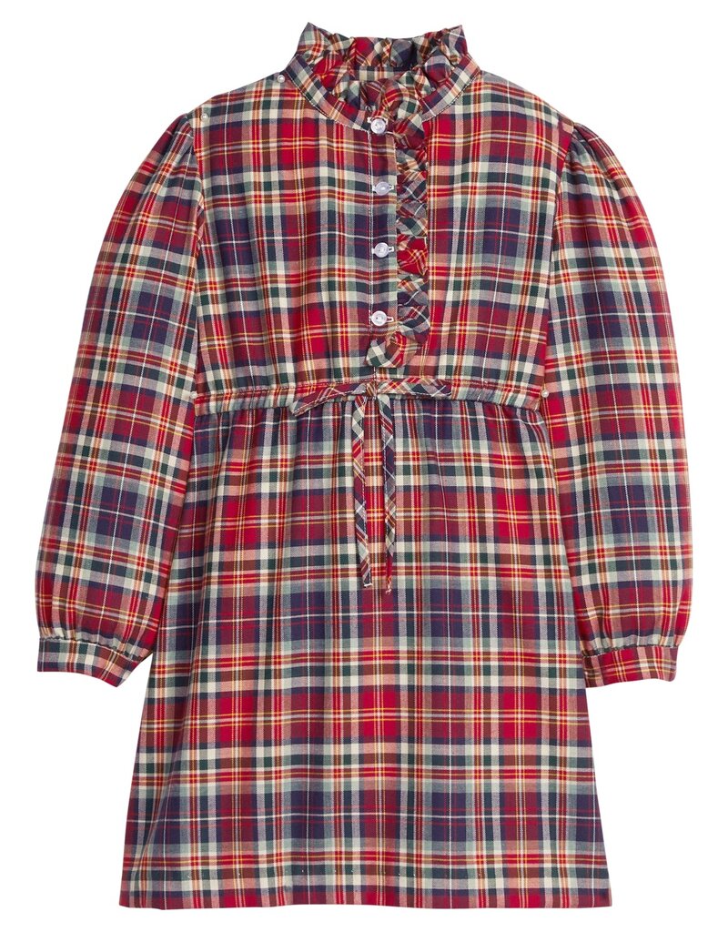 Little English Ruffled Shirt Dress Middleburg Plaid