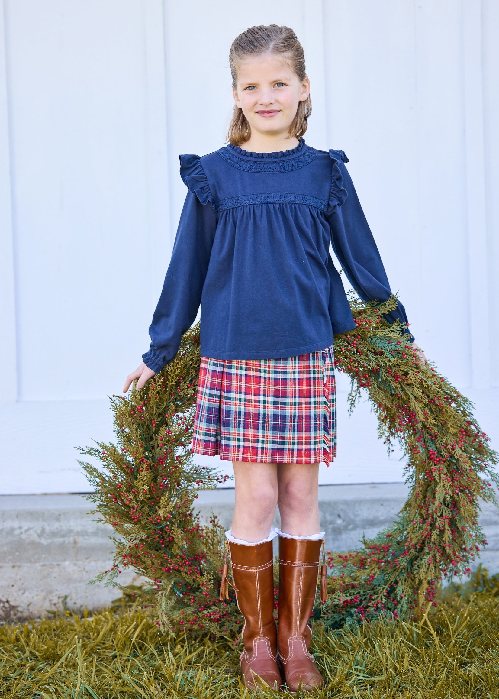 Little English Fringe Skirt Middleburg Plaid