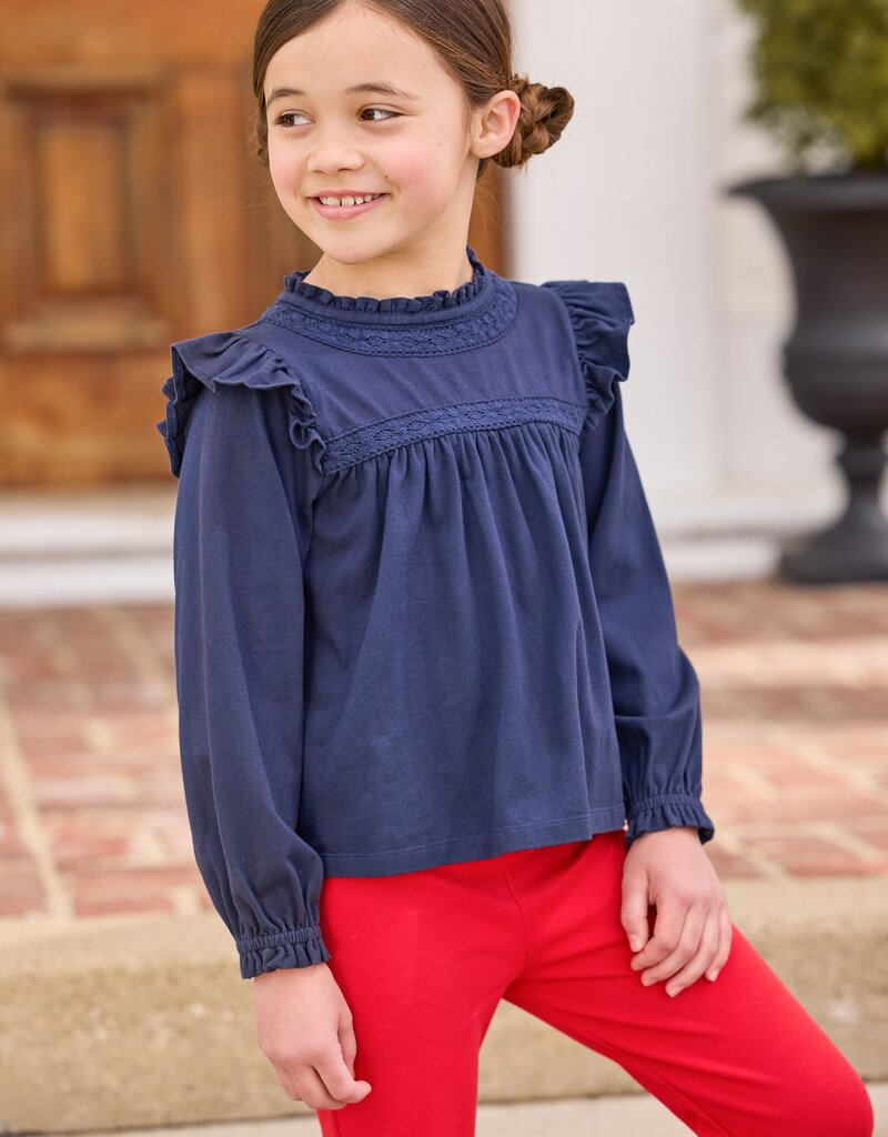 Little English Shannon Blouse Navy