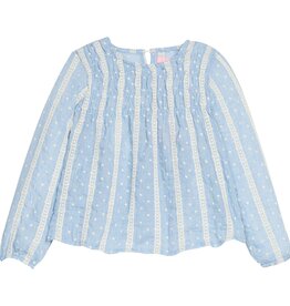 Bisby SALE Anita Top Sky Dobby Stripe