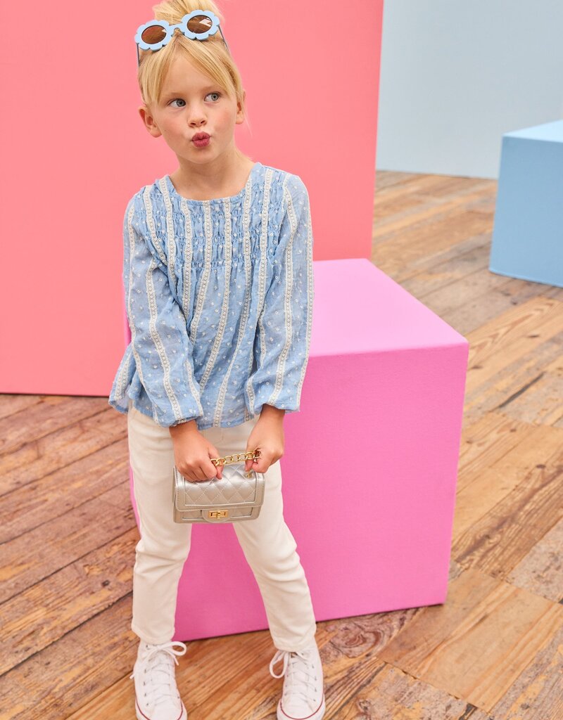 Bisby Anita Top Sky Dobby Stripe