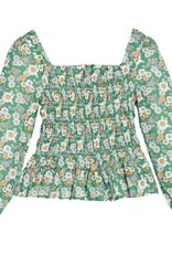 Bisby Long Sleeved India Top Greenwich Garden Green