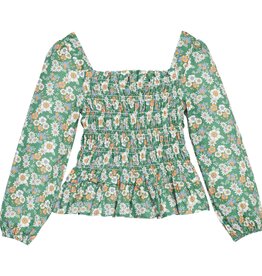 Bisby Long Sleeved India Top Greenwich Garden Green