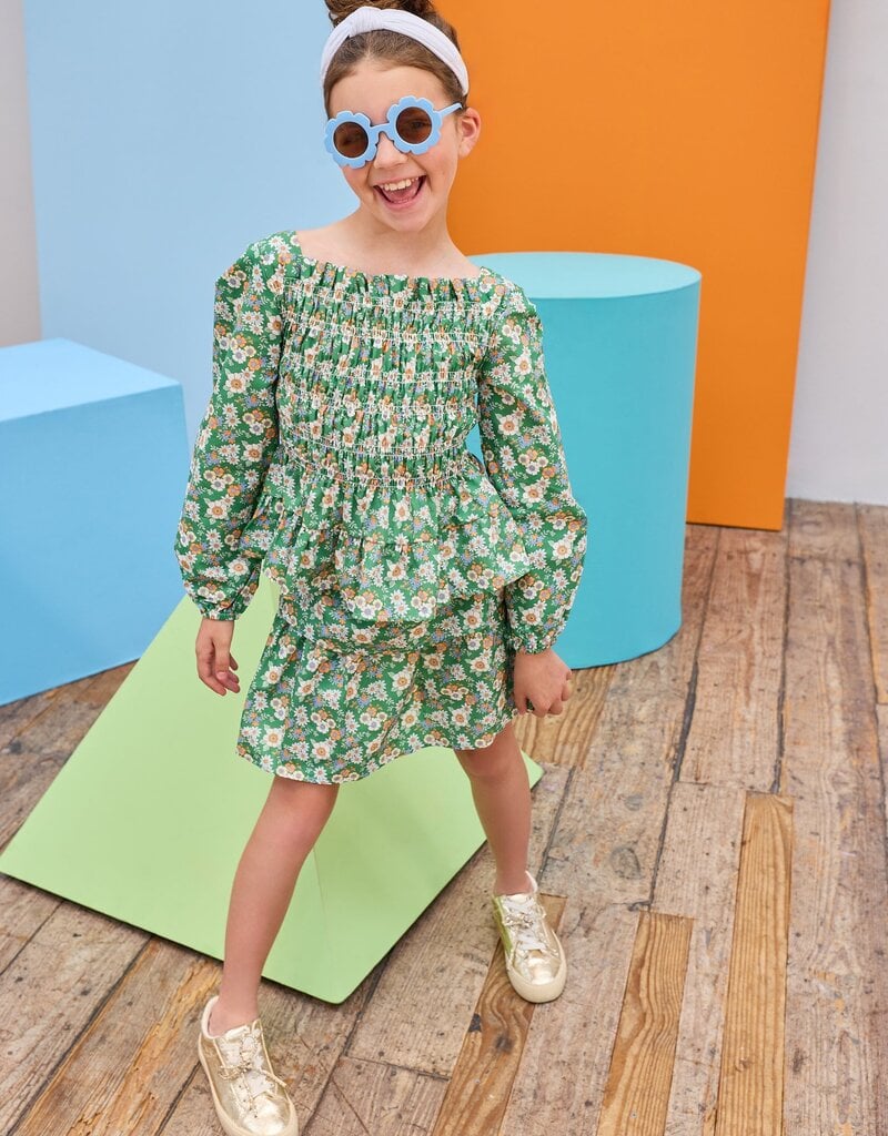 Bisby Long Sleeved India Top Greenwich Garden Green