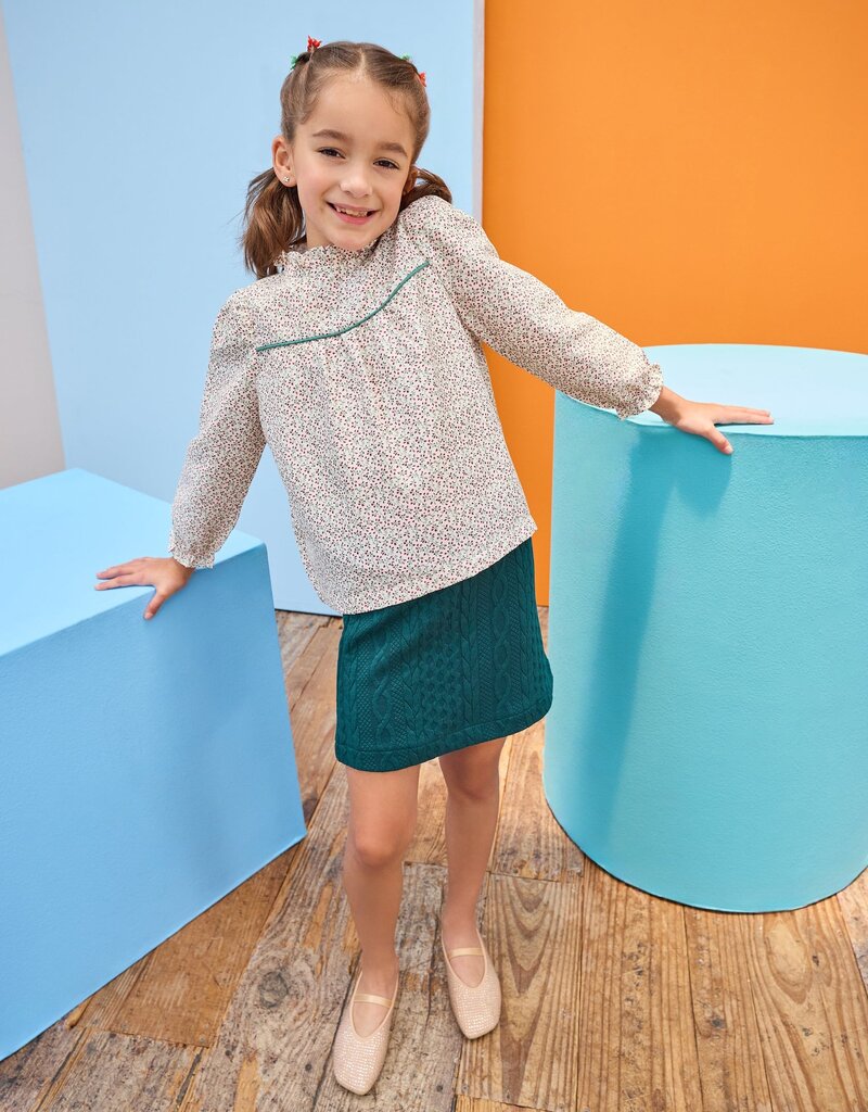 Bisby Quilted Mini Skirt Emerald Cable