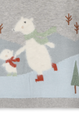 Viverano Skating Polar Bear Jacquard Knit Raglan Pullover