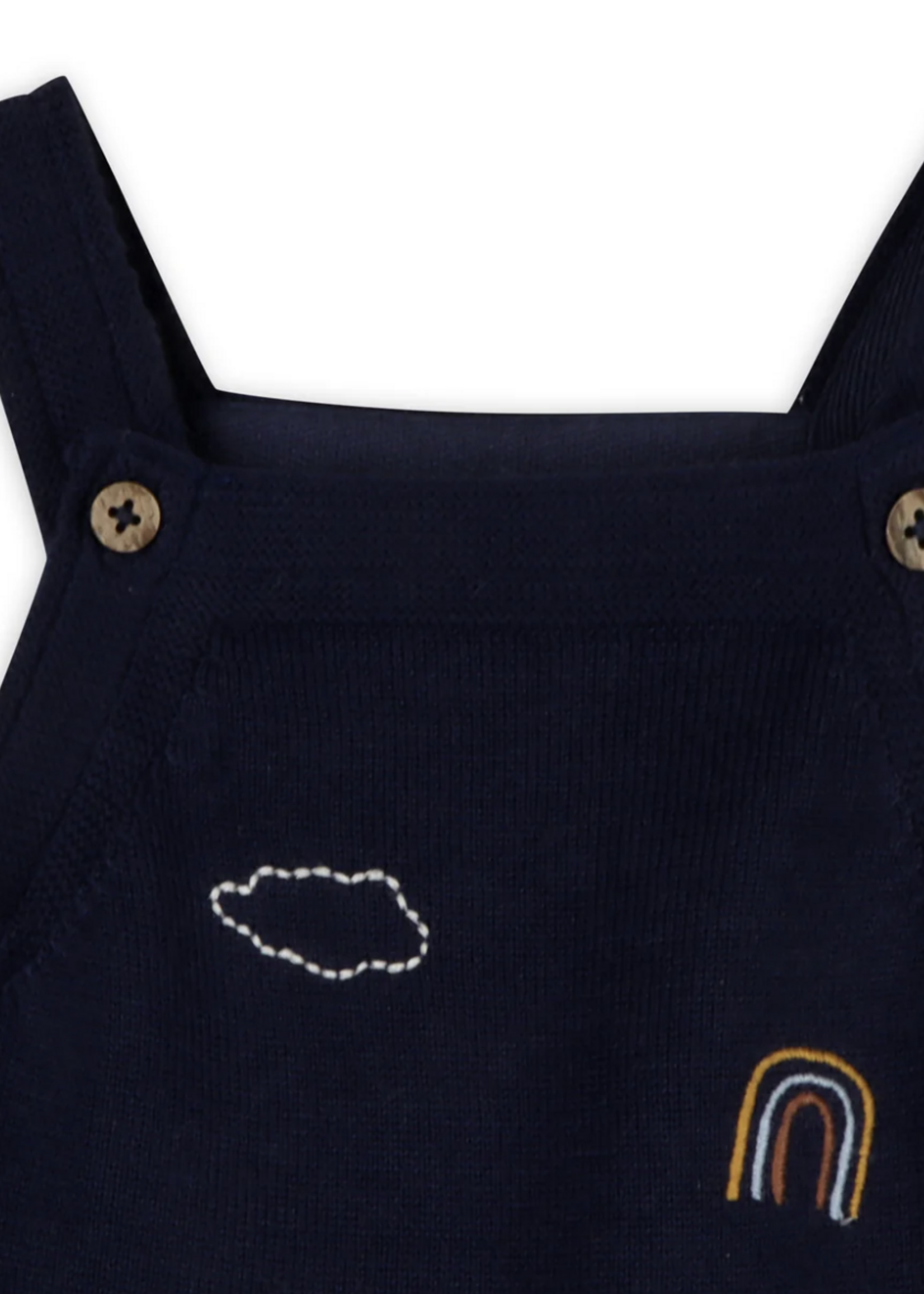 Viverano Elephant Zebra Applique Knit Baby Overall Set
