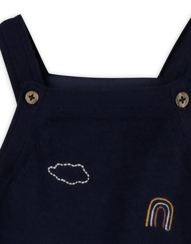 Viverano Elephant Zebra Applique Knit Baby Overall Set