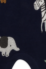 Viverano Elephant Zebra Applique Knit Baby Overall Set