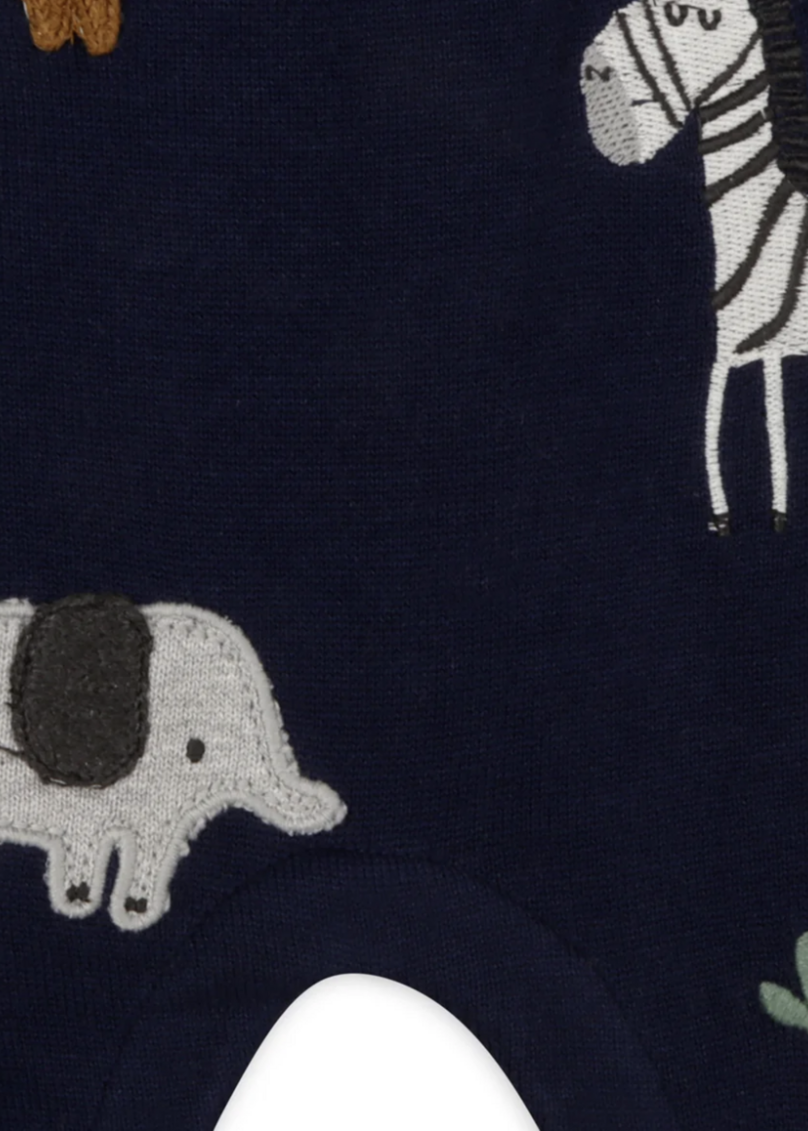 Viverano Elephant Zebra Applique Knit Baby Overall Set