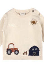 Viverano Farm Tractor Embroidered Sweater Pullover