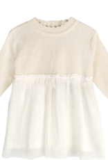 Viverano Pearl Knit Sweater Top/Tutu Dress Sweet Cream