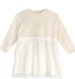 Viverano Pearl Knit Sweater Top/Tutu Dress Sweet Cream