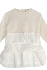 Viverano Pearl Knit Sweater Top/Tutu Dress Sweet Cream
