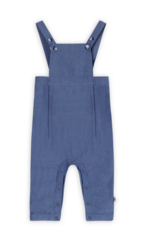 Viverano Oxford Gingham Shirt Overall Jumpsuit Navy/White
