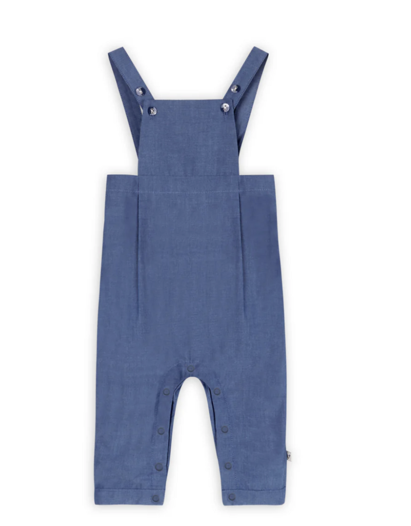 Viverano Oxford Gingham Shirt Overall Jumpsuit Navy/White