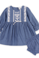 Viverano Hudson Denim Embr Dress/Bloomer Set Navy