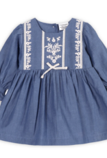 Viverano Hudson Denim Embr Dress/Bloomer Set Navy