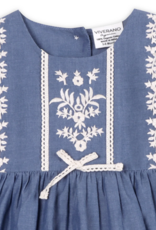 Viverano Hudson Denim Embr Dress/Bloomer Set Navy