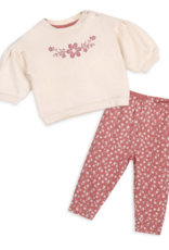 Viverano Bloom Floral Sweatshirt/Legging Set Cream