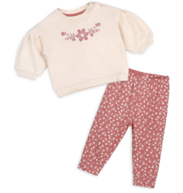 Viverano SALE Bloom Floral Sweatshirt/Legging Set Cream