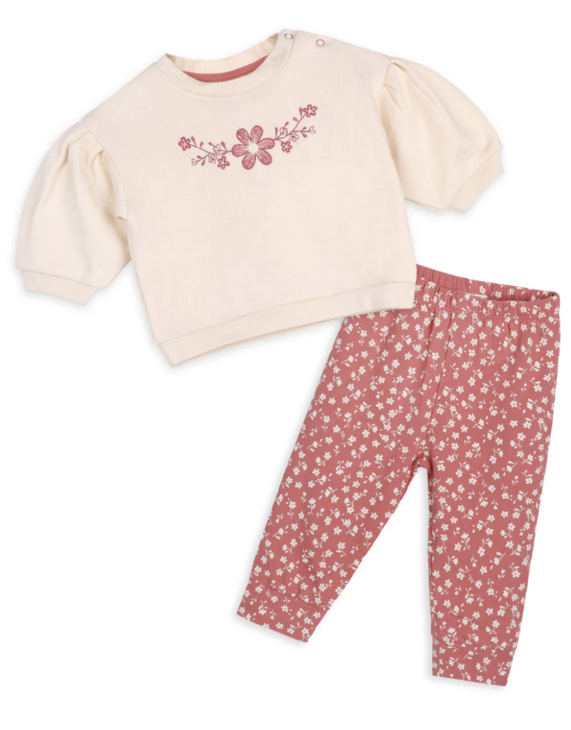 Viverano Bloom Floral Sweatshirt/Legging Set Cream