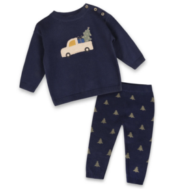 Viverano Jolly Truck Appl Sweater/Pant Set Navy