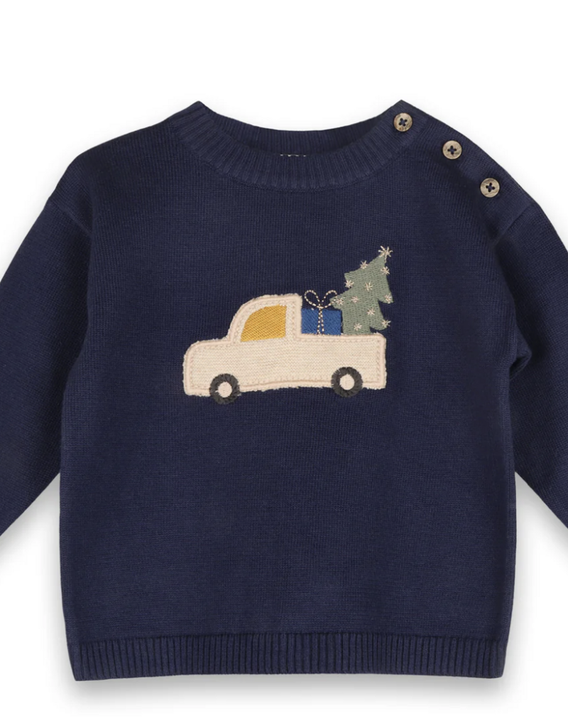 Viverano Jolly Truck Appl Sweater/Pant Set Navy
