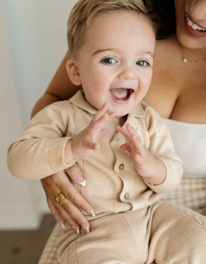 Viverano Resort Cable Knit Cardigan Pant Set Oatmeal