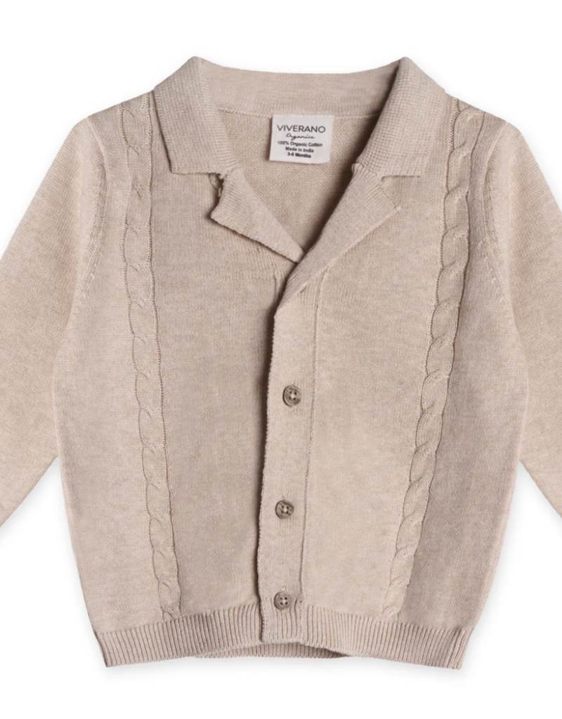 Viverano Resort Cable Knit Cardigan Pant Set Oatmeal