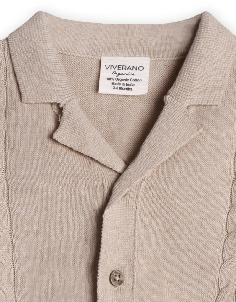 Viverano Resort Cable Knit Cardigan Pant Set Oatmeal