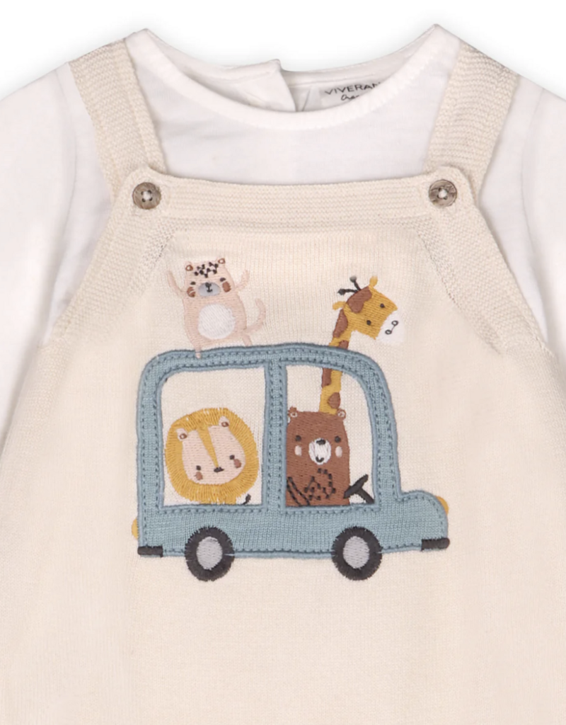 Viverano Animal Safari Car Embr Knit Overall