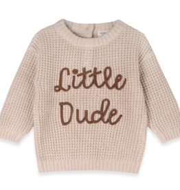 Viverano Little Dude Embr Stripe Sweater Oatmeal
