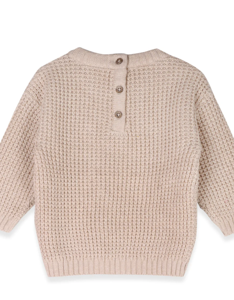 Viverano Little Dude Embr Stripe Sweater Oatmeal