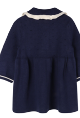 Viverano Adeline Ruffle Collar Sweater Dress Navy