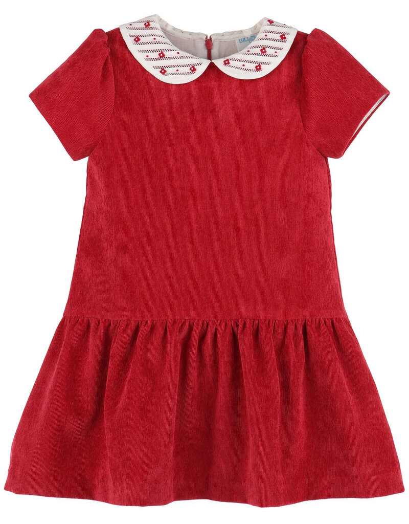 Luli & Me Randalls Collar Red Drop Waist Dress
