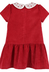 Luli & Me Randalls Collar Red Drop Waist Dress