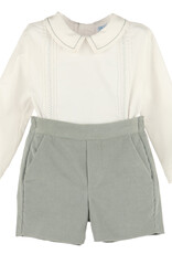 Luli & Me Cozy Green Cord Shortall Set