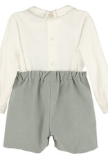 Luli & Me Cozy Green Cord Shortall Set