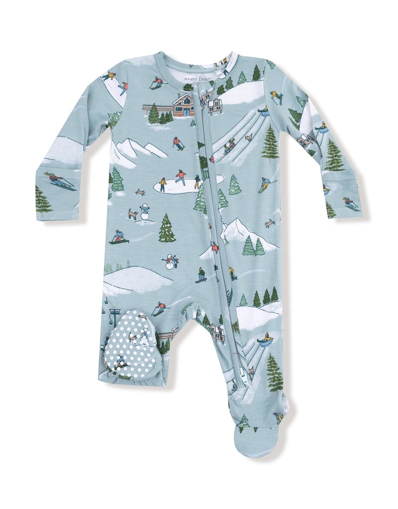 Angel Dear Winter Fun Skiers 2 Way Zipper Footie
