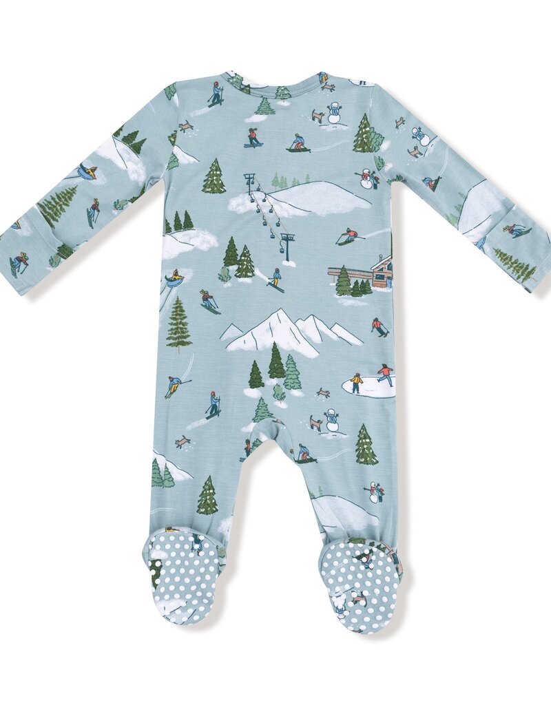 Angel Dear Winter Fun Skiers 2 Way Zipper Footie