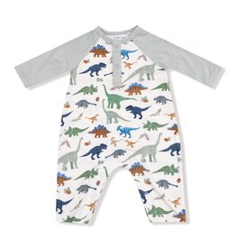 Angel Dear Washy Dinos  L/S Raglan Henley Romper